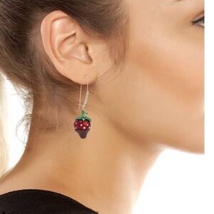 Betsey Johnson
Faux Stone Love Spell Chocolate Strawberry Dangle Earrings